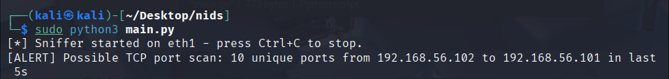 NIDS: possible TCP port scan alerts